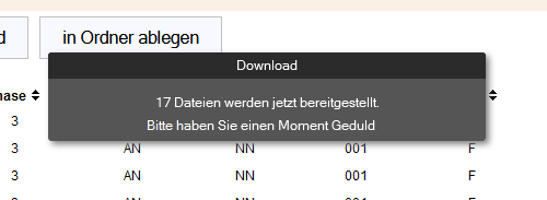 ePos Projektraum Download Nachricht